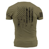 Grunt Style 1776 Flag Men's T-Shirt (Military Green, Large)