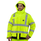 Carhartt Men's High Vis Waterproof Class 3 Insulated Sherwood Jacket,Brite Lime