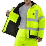 Carhartt Men's High Vis Waterproof Class 3 Insulated Sherwood Jacket,Brite Lime