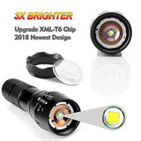 Tactical Flashlight 2 Pack - Tac Light Torch Flashlight - As Seen on TV XML T6 - Brightest LED Flashlight with 5 Modes - Adjustable Waterproof Flashlight for Biking Camping by LETMY