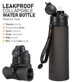 Collapsible Foldable Silicone Water Bottles 20oz, Leak Proof, BPA-Free