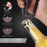 Multitool Carabiner with Pocket Knife, Bottle Opener, Window Breaker and Screwdriver
