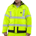 Carhartt Men's High Vis Waterproof Class 3 Insulated Sherwood Jacket,Brite Lime
