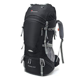 Mountaintop 65L Outdoor Hiking Backpack Camping Backpack Internal Frame Bag, Black