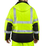 Carhartt Men's High Vis Waterproof Class 3 Insulated Sherwood Jacket,Brite Lime