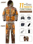 11 Pocket Fleece-lined Water Resistant Camo Jacket and Pants