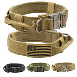 Ridge Ramblers Khaki Training Dog Collar with Handle and Metal Buckle