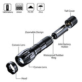 Tactical Flashlight 2 Pack - Tac Light Torch Flashlight - As Seen on TV XML T6 - Brightest LED Flashlight with 5 Modes - Adjustable Waterproof Flashlight for Biking Camping by LETMY