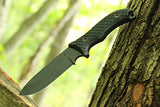Schrade SCHF36 10.4in Steel Fixed Blade Knife with 5in Drop Point Blade and TPE Handle for Outdoor Survival Camping and Everyday Carry
